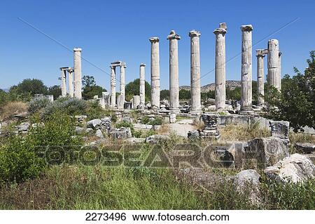 Stock Photograph - Ruins of aphrodisias ruins of the temple of aphrodite; aydin province turkey. Fotosearch