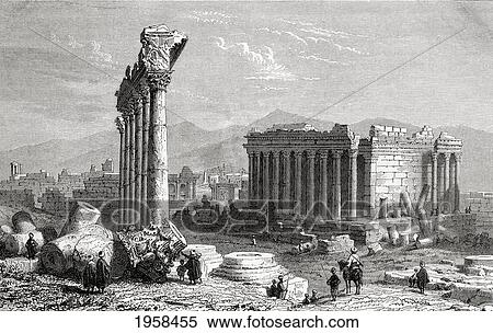 Ruins Of Baalbek, Lebanon, As Seen In The 19Th Century. From El Mundo En La Mano Published 1875. View Large Photo Image Stock Photography - Ruins Of Baalbek, Lebanon, As Seen In The 19Th Century. From El Mundo En La Mano Published 1875.. Fotosearch