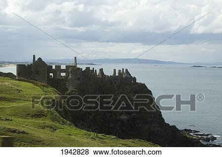 Stock Photo - Ruins Of Dunluce Castle, Northern Ireland, United Kingdom. Fotosearch