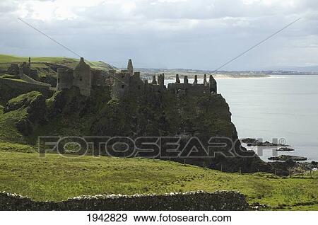 Stock Photo - Ruins Of Dunluce Castle, Northern Ireland, United Kingdom. Fotosearch