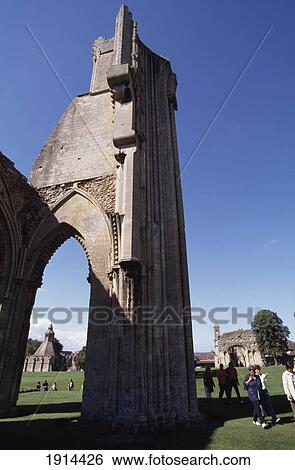 Stock Photograph - Ruins Of Glastonbury Abbey. Fotosearch