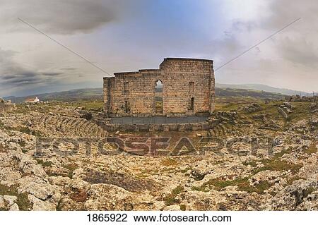 Stock Image - Ruins Of Roman City Known As Ronda La Vieja; Malaga, Spain. Fotosearch