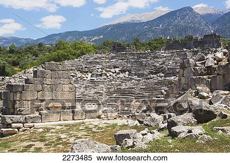 Ruins of the ancient lycian city prior to renovation and the theatre dating from the roman era; tlos antalya province turkey View Large Photo Image Stock Photography - Ruins of the ancient lycian city prior to renovation and the theatre dating from the roman era; tlos antalya province turkey. Fotosearch