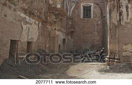 Stock Image - Ruins Of The Catedral De Santiago (Cathedral) Damaged By The 1773 Earthquake, Antigua Guatemala, Sacatep. Fotosearch