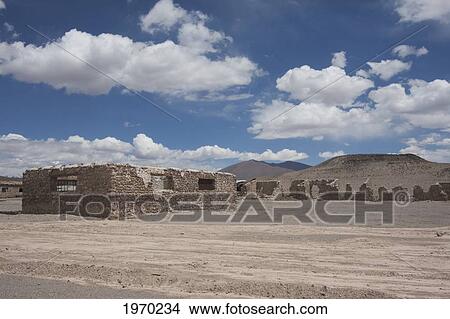 Picture - Ruins Of The Former Buenaventura Sulphur Mining Camp, Ollague, Antofagasta Region, Chile. Fotosearch