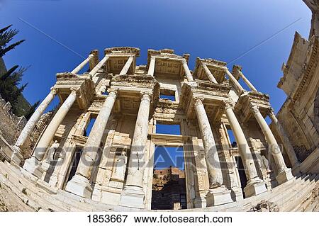 Ruins Of The Library Of Celsus; Ephesus, Turkey View Large Photo Image Stock Photo - Ruins Of The Library Of Celsus; Ephesus, Turkey. Fotosearch