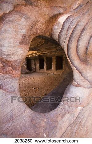 Stock Image - Ruins Of The Nabatean City; Petra Jordan. Fotosearch
