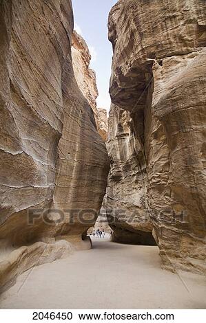 Stock Image - Ruins Of The Nabatean City; Petra Jordan. Fotosearch