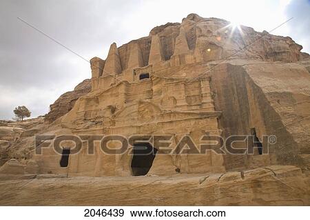 Stock Photo - Ruins Of The Nabatean City; Petra Jordan. Fotosearch