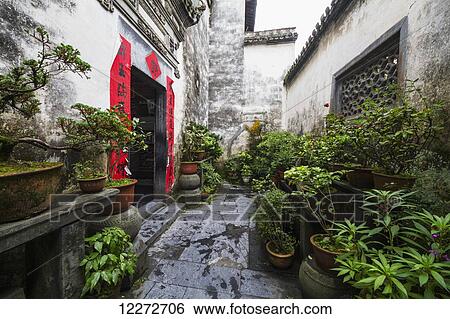 Ruiyu Courtyard, Xidi, Anhui, China View Large Photo Image Stock Photograph - Ruiyu Courtyard, Xidi, Anhui, China. Fotosearch