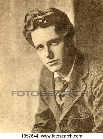 Picture - Rupert Brooke, 1887-1915. English Poet. From A Photograph By Sherrill Schell, Rupert Brooke In 1913. From The Book The Collected Poems Of Rupert Brooke Published 1926.. Fotosearch