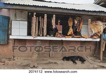 Stock Image - Rural Butcher In The Anjiro Plain, Antananarivo Province, Madagascar. Fotosearch