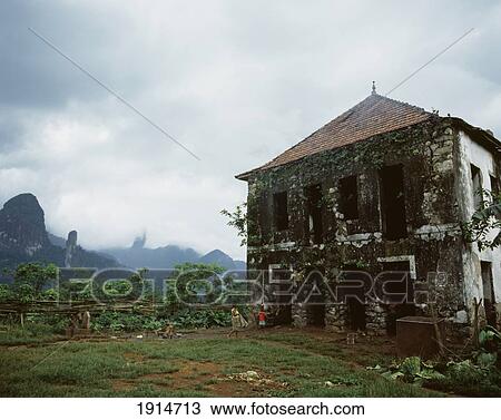 Stock Image - Rural House In Mountains. Fotosearch