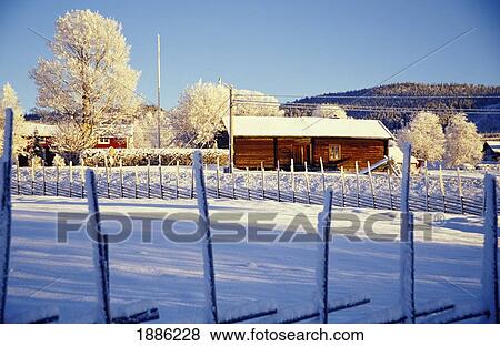 Rural House In Snow View Large Photo Image Stock Photo - Rural House In Snow. Fotosearch
