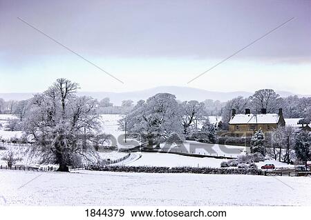Stock Photo - Rural Scene In Winter; Nr Bellingham, Northumberland, England. Fotosearch