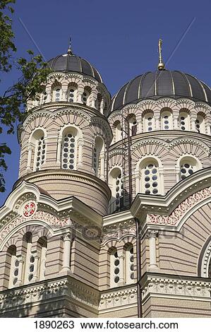 Stock Image - Russian Orthodox Cathedral Near Old Town. Fotosearch