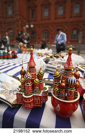 Stock Image - Russian Souvenier Stalls Around Red Square, Moscow.. Fotosearch