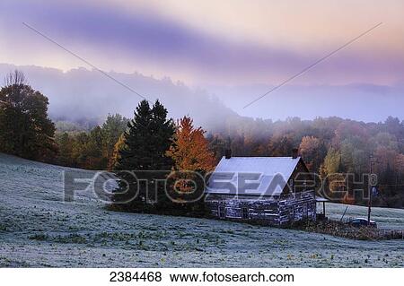 Rustic house among autumn colors at dawn; Blanche, Outaouais, Quebec, Canada View Large Photo Image Stock Photo - Rustic house among autumn colors at dawn; Blanche, Outaouais, Quebec, Canada. Fotosearch