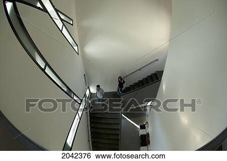 Stock Photograph - Sackler Staircase In The Interior Of The Jewish Museum, Berlin, Germany. Fotosearch