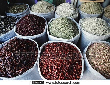 Stock Photography - Sacks Of Spices. Fotosearch