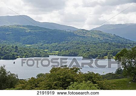 Sailboats In A Lake Over A Cloudy Sky; England View Large Photo Image Stock Photo - Sailboats In A Lake Over A Cloudy Sky; England. Fotosearch