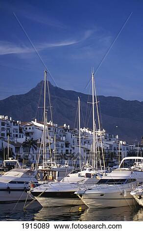 Stock Photo - Sailboats In The Harbour. Fotosearch