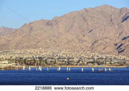 Sailboats In The Red Sea Along The Coast; Jordan Israel View Large Photo Image Stock Photograph - Sailboats In The Red Sea Along The Coast; Jordan Israel. Fotosearch