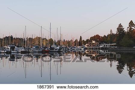 Stock Image - Sailboats, Vancouver, British Columbia, Canada. Fotosearch