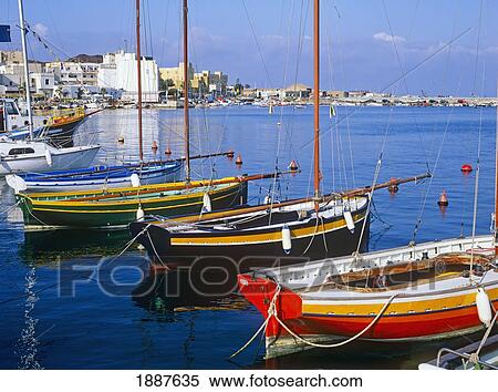 Stock Photography - Sailing Boast In Pantelleria Harbor. Fotosearch