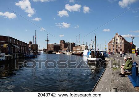 Stock Image - Sailing Boats In Alter Hafen (Old Port), Wismar, Germany. Fotosearch