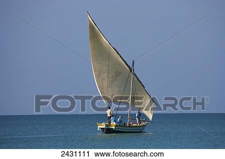 Stock Image - Sailing on the Indian Ocean; Vamizi Island, Mozambique. Fotosearch