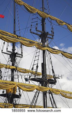Stock Photography - Sails Of Tall Ship, Cabo San Lucas, Mexico. Fotosearch