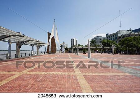 Stock Image - Sails On The Malecon 2000, Guayaquil, Guayas, Ecuador. Fotosearch