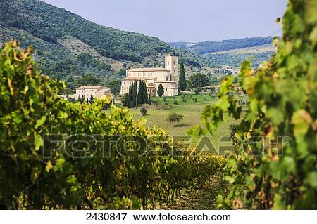 Stock Photo - Saint Antimo's Abbey; Castelnuovo dell. Fotosearch