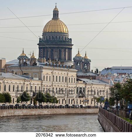 Saint Isaac's Cathedral And Moyka River; St. Petersburg Russia View Large Photo Image Stock Image - Saint Isaac's Cathedral And Moyka River; St. Petersburg Russia. Fotosearch
