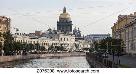 Saint Isaac's Cathedral And Moyka River; St. Petersburg Russia View Large Photo Image Stock Photo - Saint Isaac's Cathedral And Moyka River; St. Petersburg Russia. Fotosearch