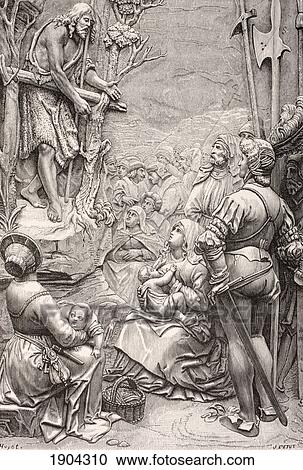 Stock Image - Saint John The Baptist Preaching In The Desert. After A Work By Albrecht D. Fotosearch