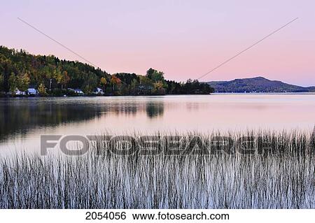 Stock Photograph - Saint-Mathieu Lake At Dawn, Bas-Saint-Laurent Region, Saint-Mathieu, Quebec. Fotosearch