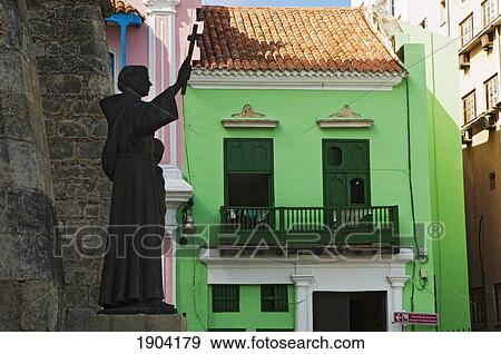 Saint Statue With Colorful Buildings In Background, Havana, Cuba View Large Photo Image Stock Photo - Saint Statue With Colorful Buildings In Background, Havana, Cuba. Fotosearch