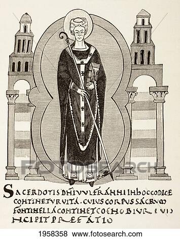 Stock Photo - Saint Wulfram Of Fontenelle Or Saint Wulfram Of Sens, C. 640. Fotosearch
