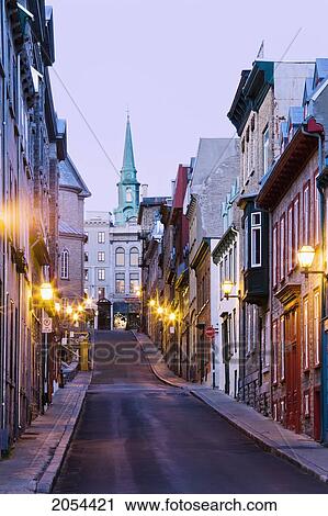 Sainte Famille Street At Dawn, Old Quebec, Quebec. View Large Photo Image Stock Image - Sainte Famille Street At Dawn, Old Quebec, Quebec.. Fotosearch