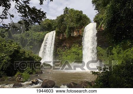 Stock Image - Salt Dos Hermanas, Iguazu Falls National Park, Misiones, Argentina. Fotosearch