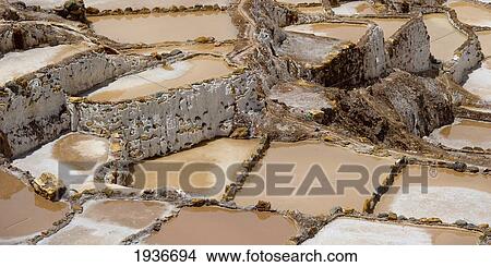 Salt Pans In Sacred Valley; Maras Peru View Large Photo Image Picture - Salt Pans In Sacred Valley; Maras Peru. Fotosearch
