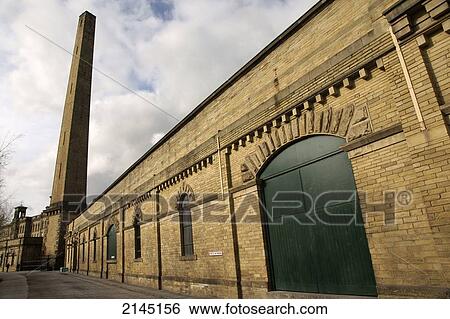 Stock Photograph - Salts mill in Saltaire; Bradford, West Yorkshire, England. Fotosearch
