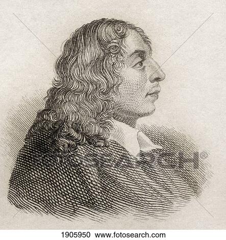 Stock Image - Salvator Rosa, 1615To 1673. Italian Baroque Painter, Poet And Printmaker. From Crabb's Historical Dictionary Published 1825.. Fotosearch