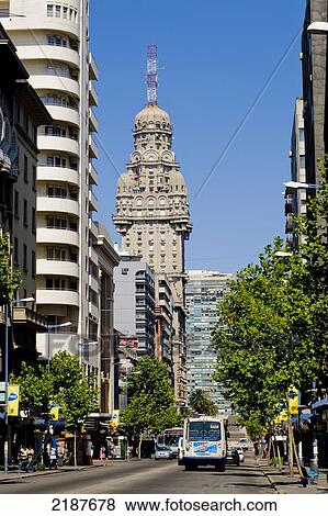 Stock Photo - Salvo Palace, Historical Building Built In 1922-28, Eclecticism Style, Montevideo, Uruguay, South America. Fotosearch
