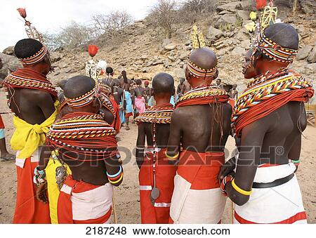 Samburu dancers at a courtship ceremony; Samburu, Kenya View Large Photo Image Stock Photo - Samburu dancers at a courtship ceremony; Samburu, Kenya. Fotosearch