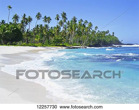 Stock Image - Samoan coastline, Upolu Island; Upolu, Samoa. Fotosearch