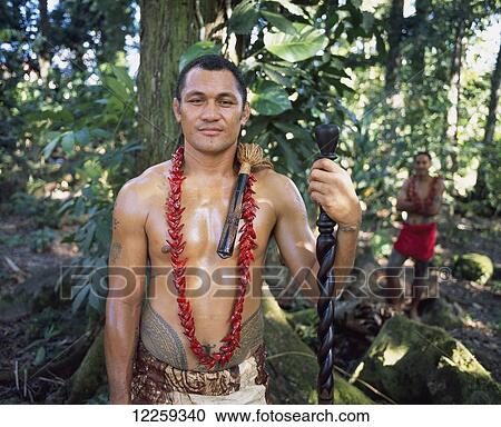 Samoan in traditional dress with staff; Upolu Island, Samoa View Large Photo Image Stock Image - Samoan in traditional dress with staff; Upolu Island, Samoa. Fotosearch