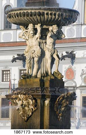 Stock Image - Samson's Fountain, Ceske Budejovice, Czech Republic. Fotosearch